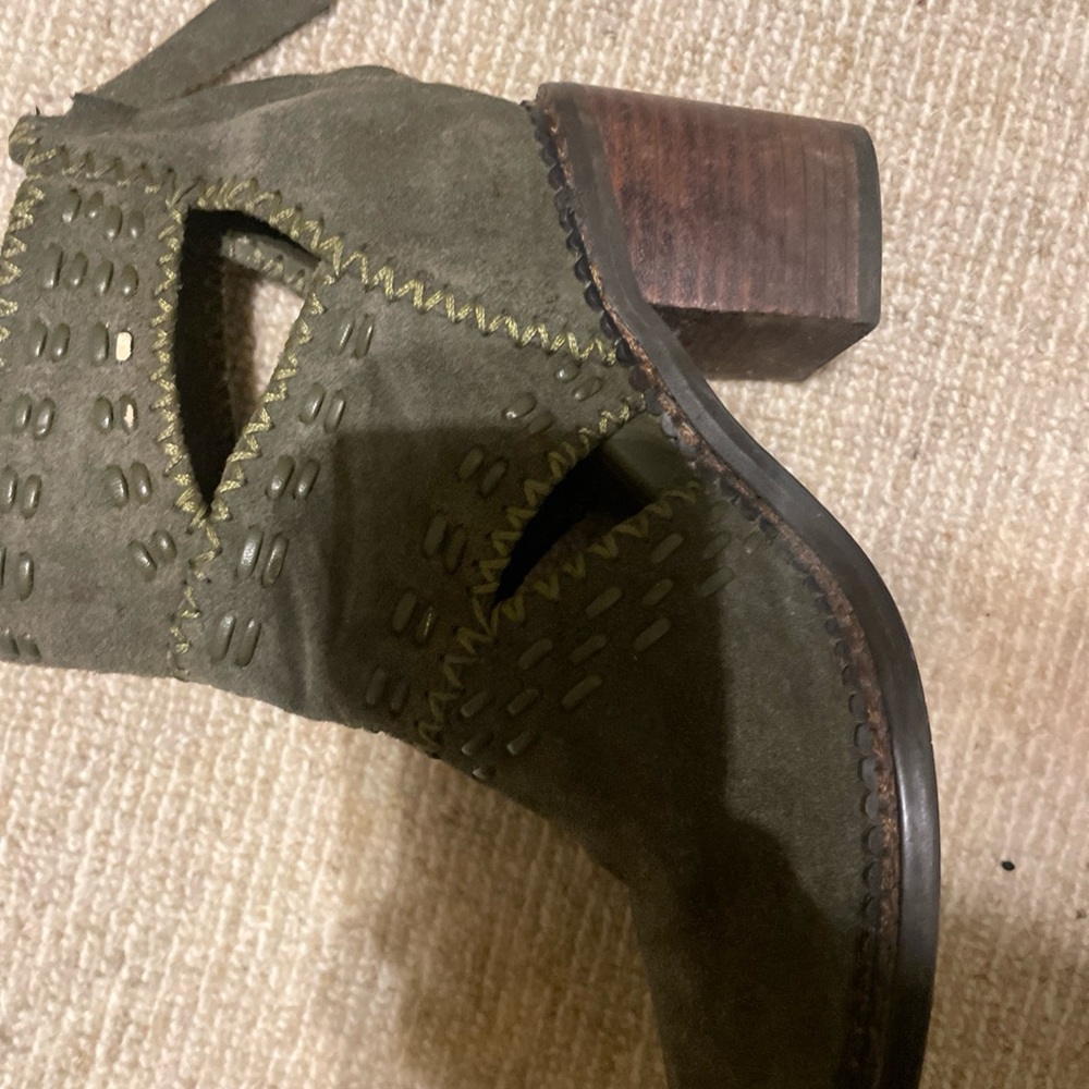 Sbicca Olive Suede Ankle Booties - Picture 5 of 8